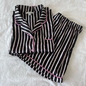 Cosmo Striped Black and Pink Women's Pajama Set
